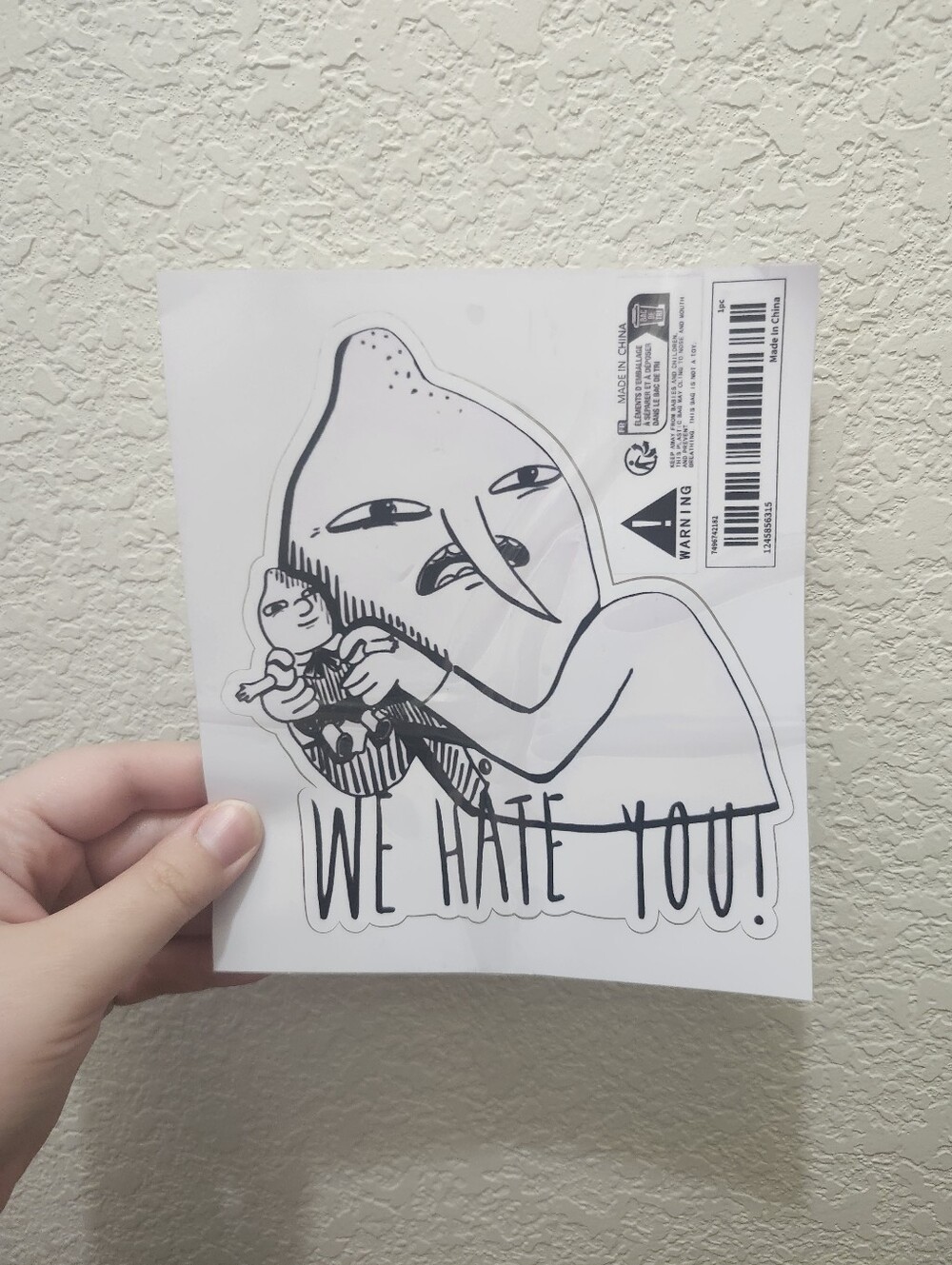 Adventure Time Lemongrab Cartoon We Hate You Sticker Decal